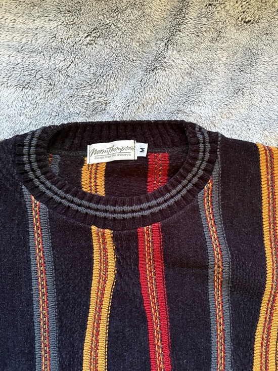 Vintage Norm Thompson 3D Knit Coogi Style Crewneck Mens Medium Sweater USA Made - Picture 5 of 7
